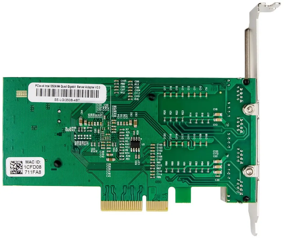 MicroConnect MC-PCIEX4-I350-T4-1GBE Netwerkkaart - Zwart - afbeelding 2 van 6