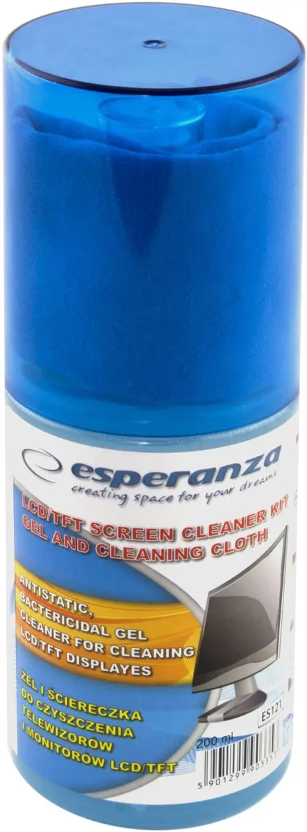 Esperanza ES121 Reinigingsset - 200ml Gel + Microvezeldoek - afbeelding 3 van 6
