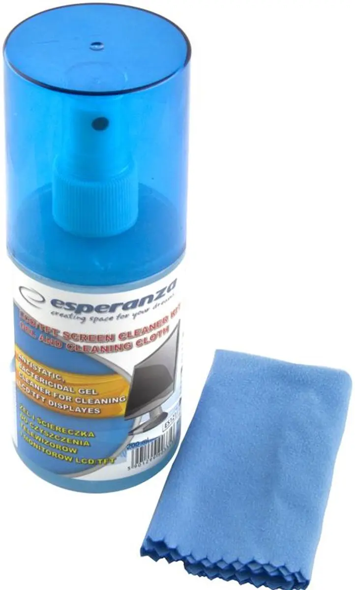 Esperanza ES121 Reinigingsset - 200ml Gel + Microvezeldoek - afbeelding 2 van 6