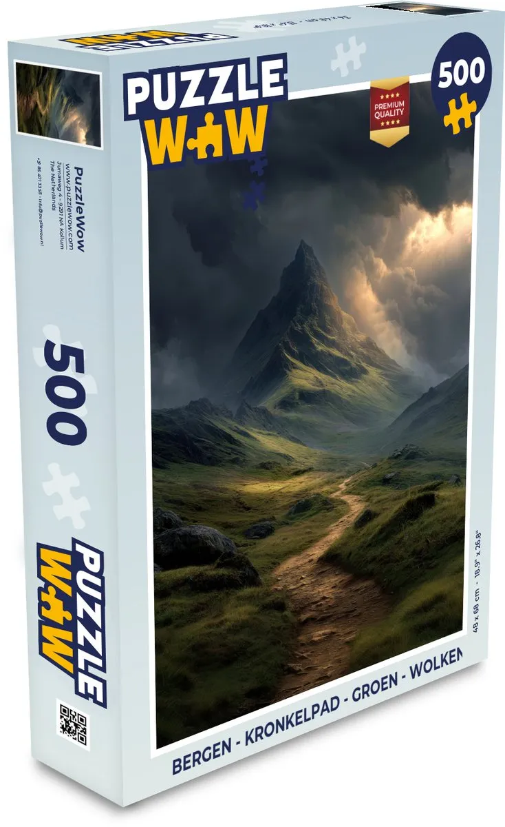 PuzzleWow Bergen Kronkelpad Legpuzzel 500 Stuks