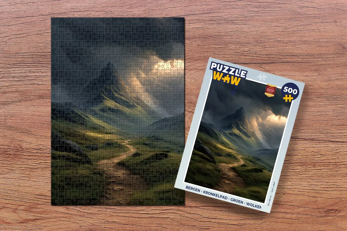 PuzzleWow Bergen Kronkelpad Legpuzzel 500 Stuks - Groen