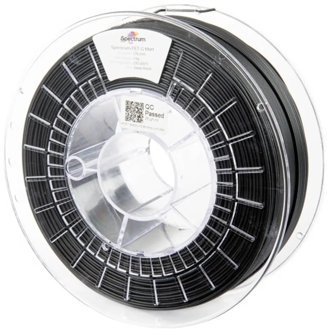 Spectrum PET-G Matt Filament 80542 - 1,75mm 1kg - Diep Zwart - afbeelding 2 van 2