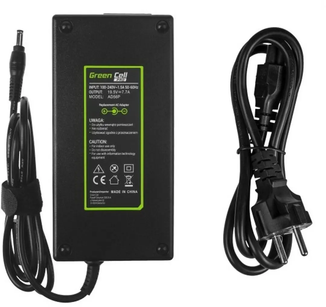 Green Cell AD56P Laptop Oplader 150W - Zwart - afbeelding 2 van 6
