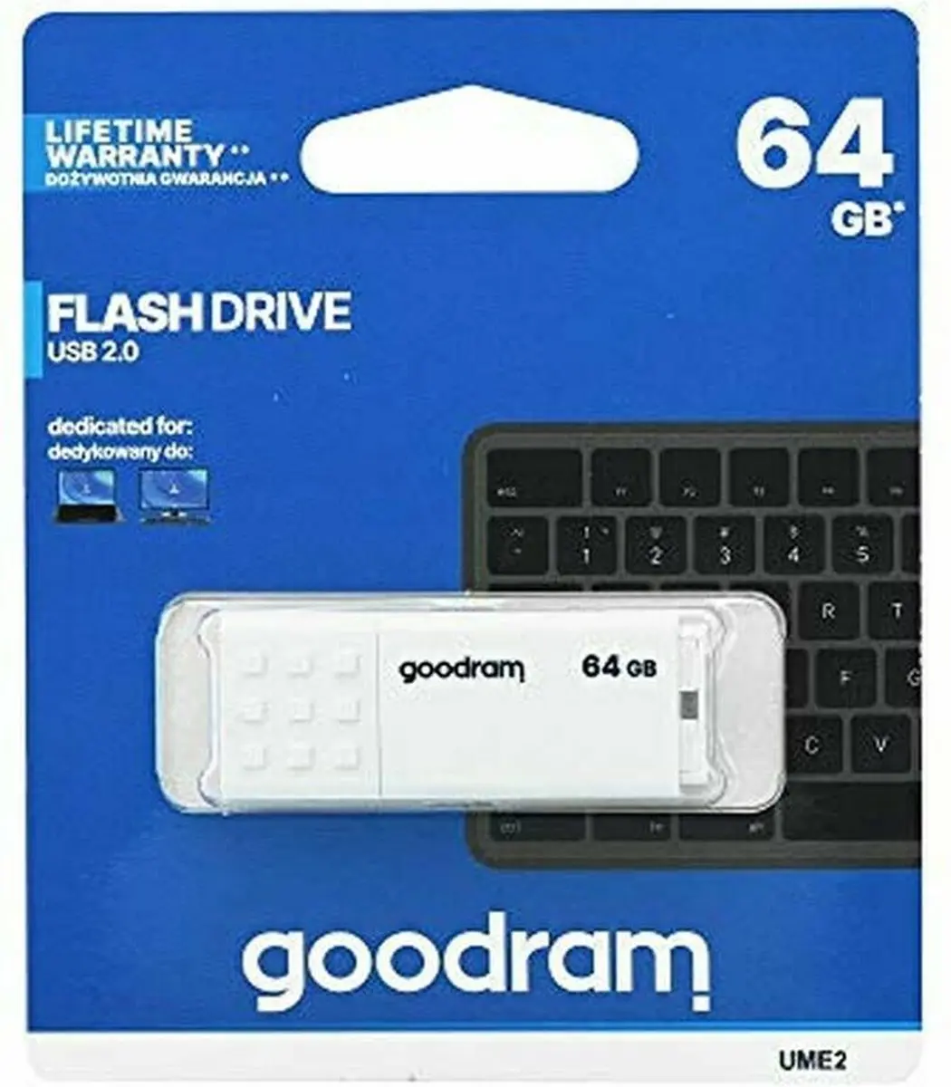 Goodram UME2 UME2-0640W0R11 USB-stick 64GB - Wit - afbeelding 4 van 6