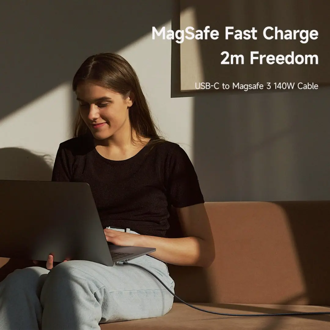 Mcdodo CA-2071 USB-C naar MagSafe 3 Kabel - 140W - 2m - Zwart - afbeelding 5 van 6