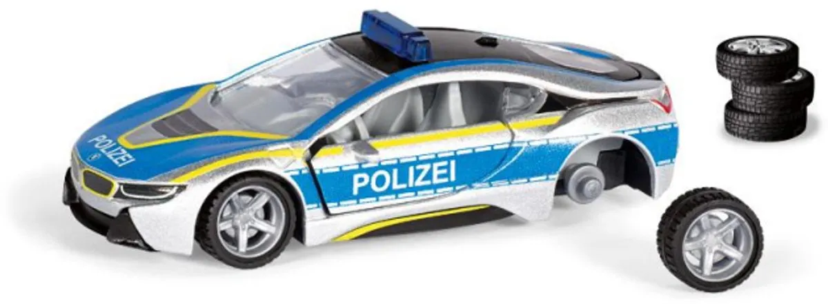 SIKU 2303 BMW i8 Politieauto 1:50 - Blauw/Zilver - afbeelding 2 van 4