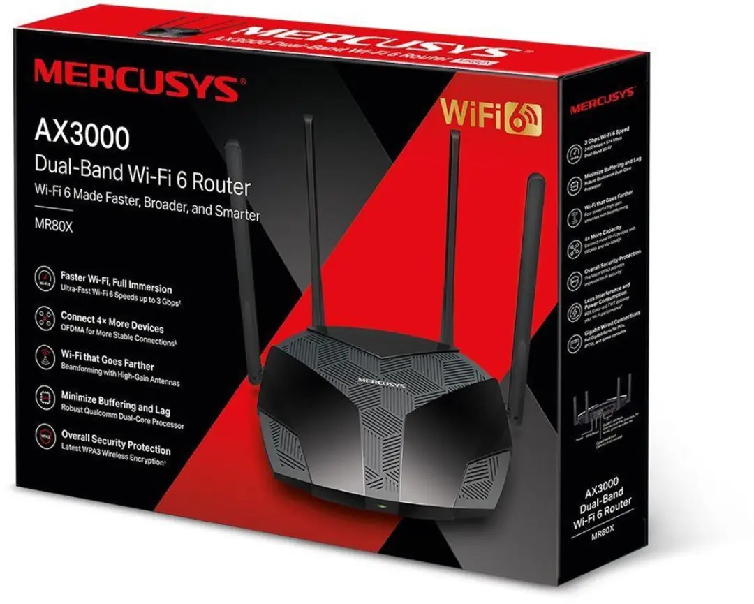 Mercusys MR80X Draadloze Router - Dual-band Gigabit - afbeelding 4 van 6