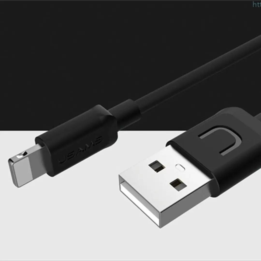 USAMS U-Turn Lightning Kabel US-SJ097 1m - Zwart - afbeelding 2 van 5