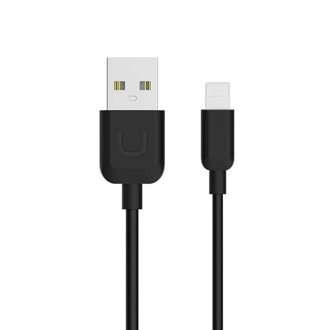 USAMS U-Turn Lightning Kabel US-SJ097 1m - Zwart - afbeelding 4 van 5