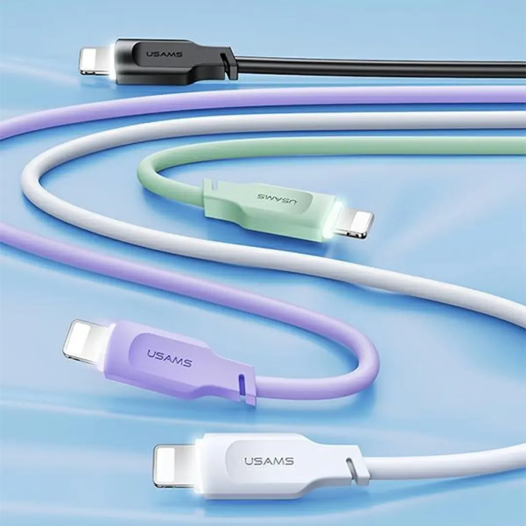 USAMS Lithe USB-C naar Lightning Kabel 20W 1,2m - Paars - afbeelding 3 van 6