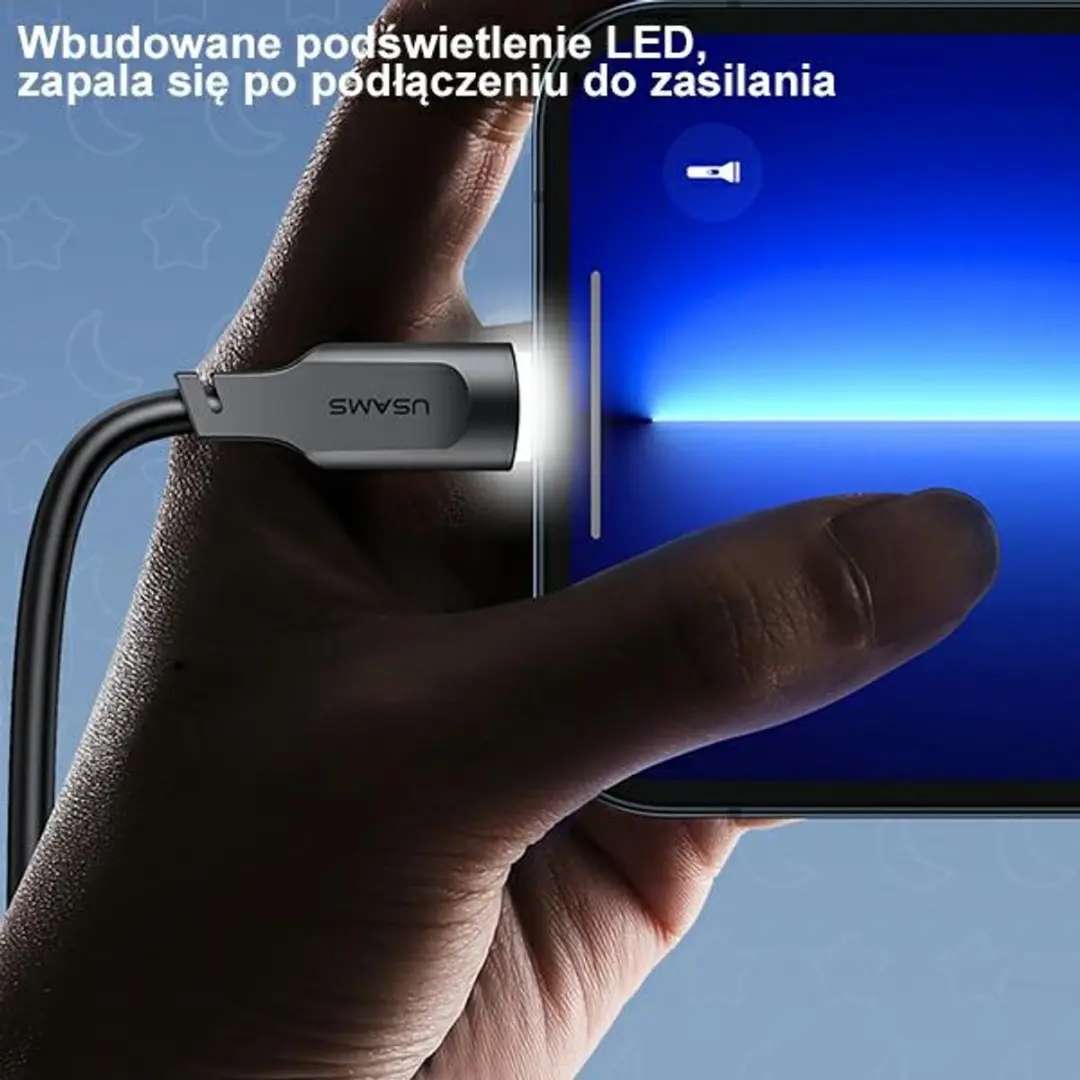 USAMS Lithe USB-C naar Lightning Kabel 20W 1,2m - Paars - afbeelding 2 van 6
