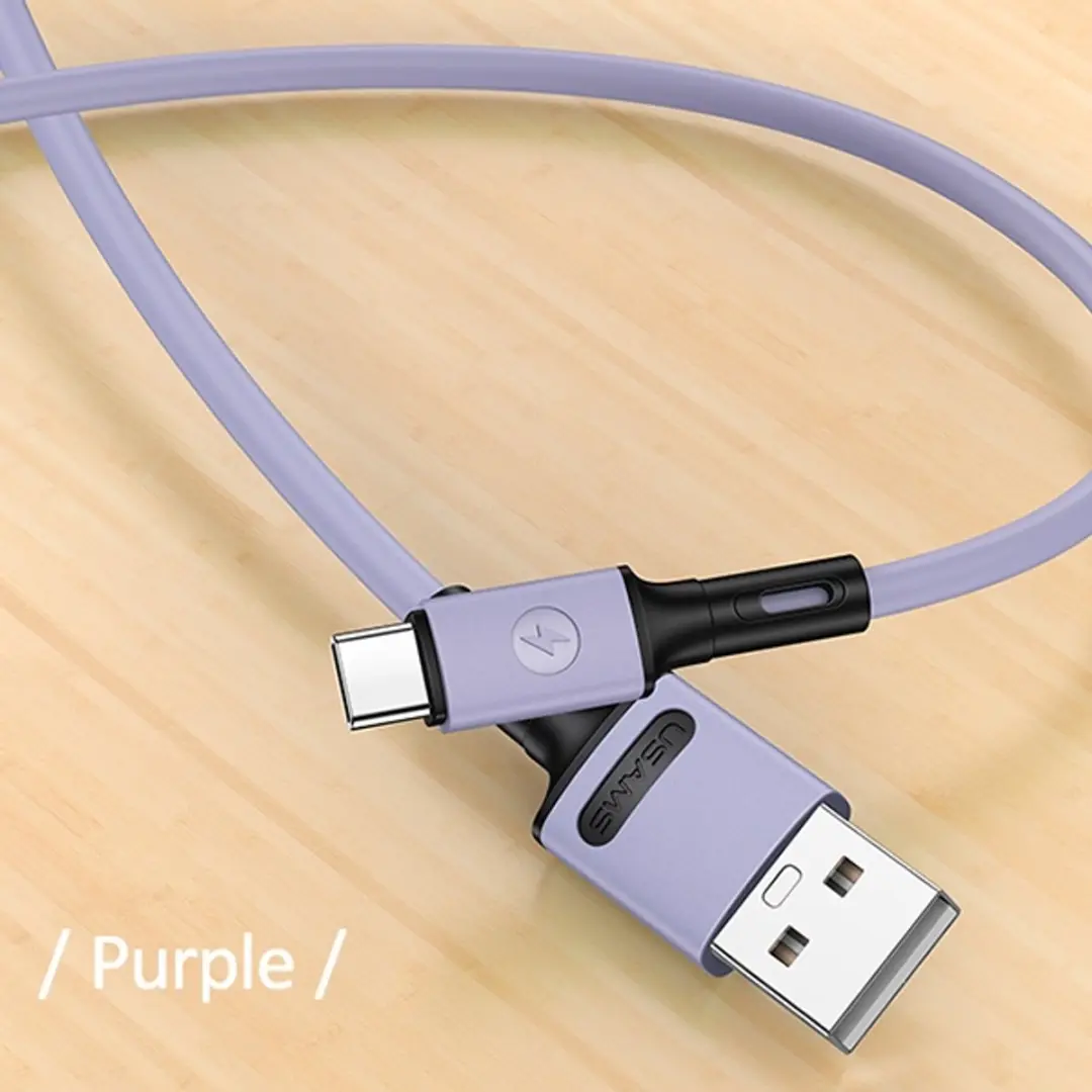 USAMS U52 USB-C Kabel 2A - 1m - Paars - afbeelding 3 van 6