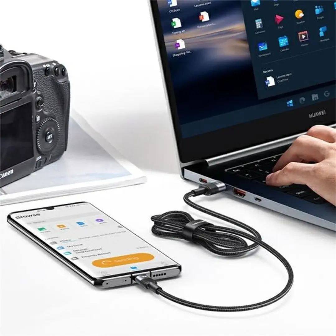 USAMS USB-A naar USB-C 3A kabel 1,2m - afbeelding 2 van 6