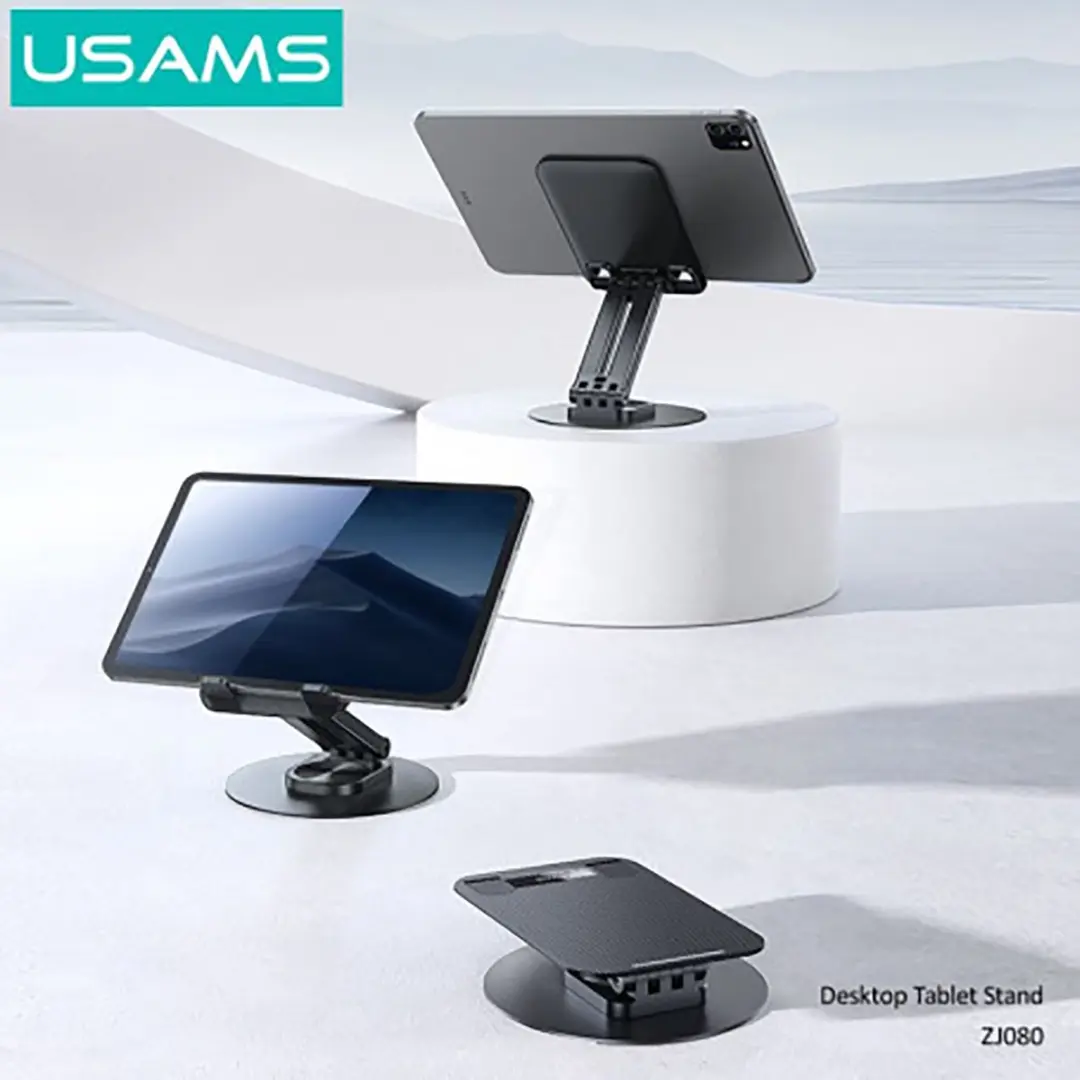 USAMS Bureaustandaard voor Telefoon en Tablet 4,7-12 inch - Zwart - afbeelding 3 van 6