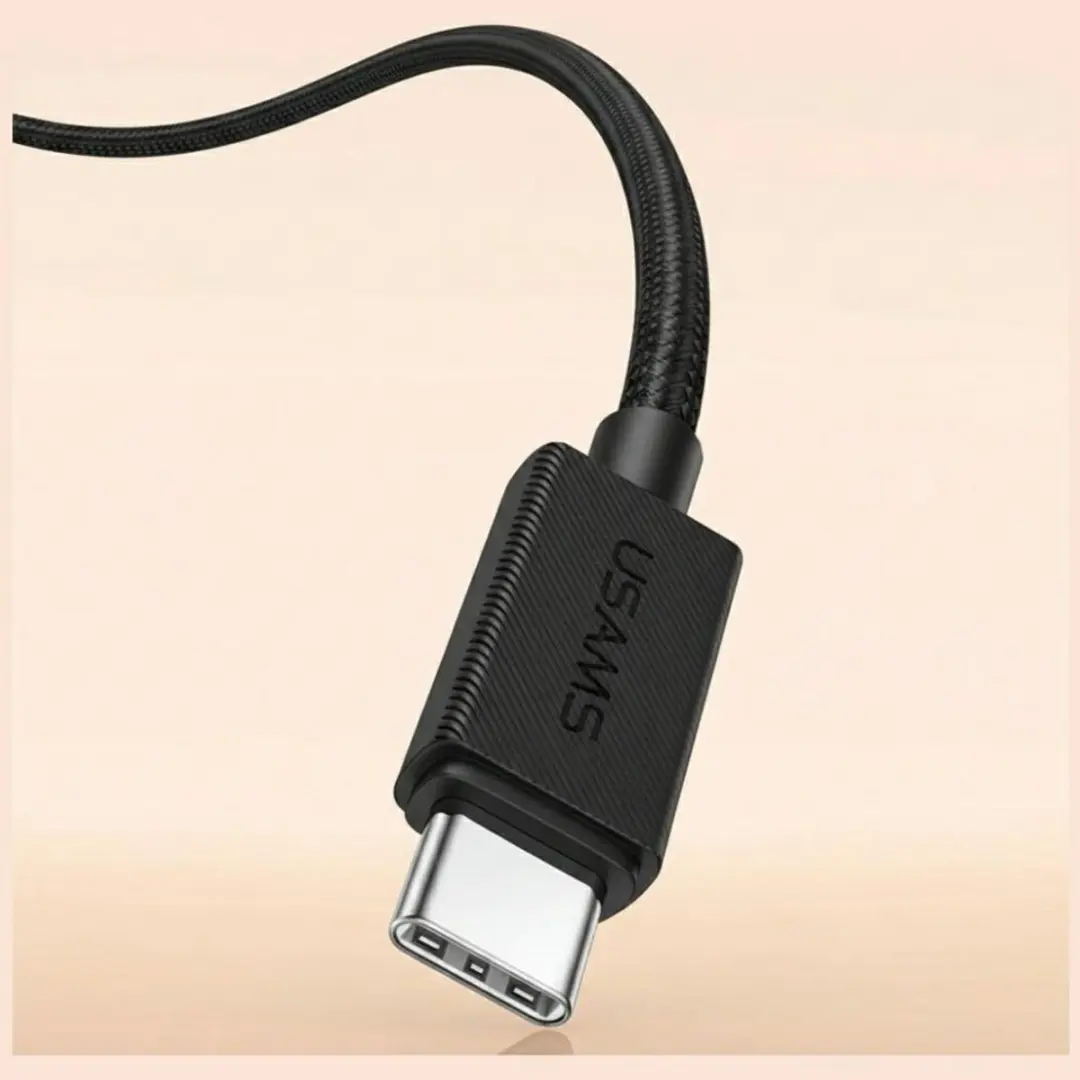 USAMS U92 USB-C naar USB-C Kabel 60W - 1.2m - Zwart - afbeelding 2 van 6