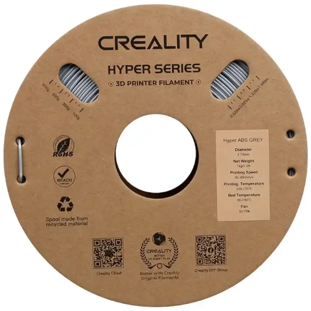 Creality Hyper ABS Filament - 1.75mm - 1kg - Grijs - afbeelding 3 van 5