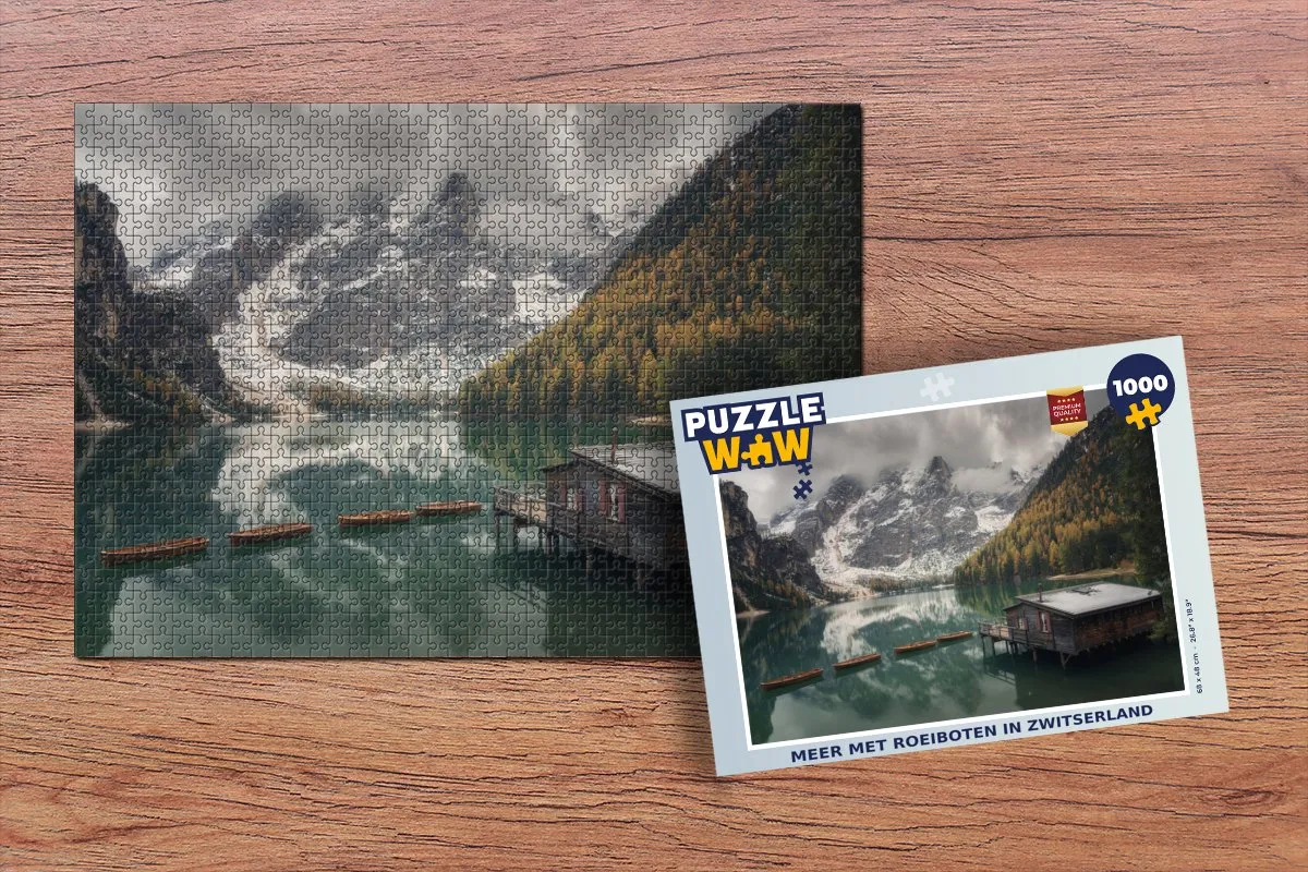 PuzzleWow Zwitserland Roeiboten Legpuzzel 1000 Stuks - Multicolor
