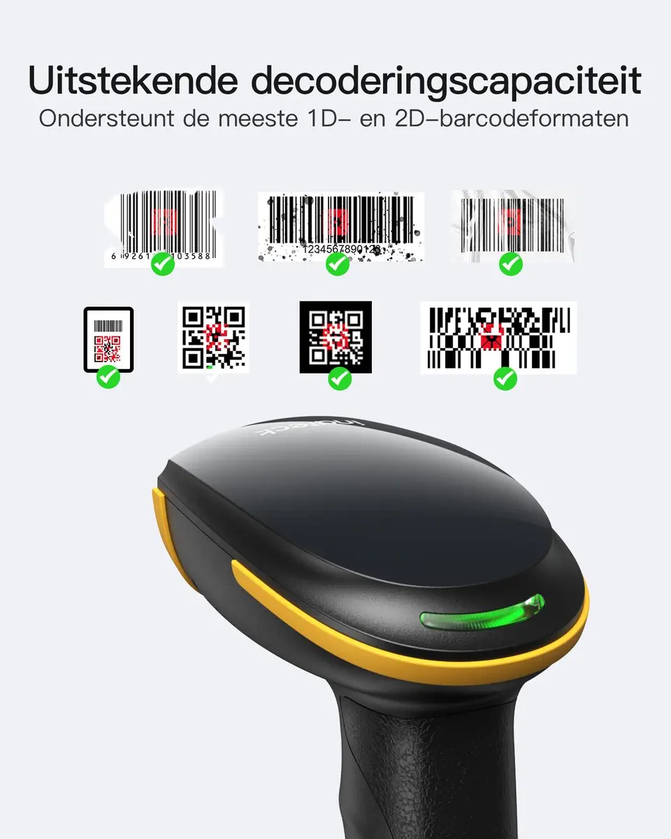 Inateck BCST-23 Barcodescanner - Bluetooth 1D/2D - afbeelding 6 van 6