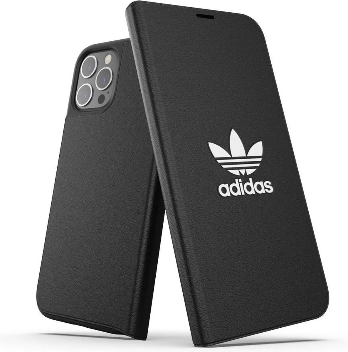 Adidas Booklet Case iPhone 12 Pro Max - Kunstleer - 3 Stuks - Zwart