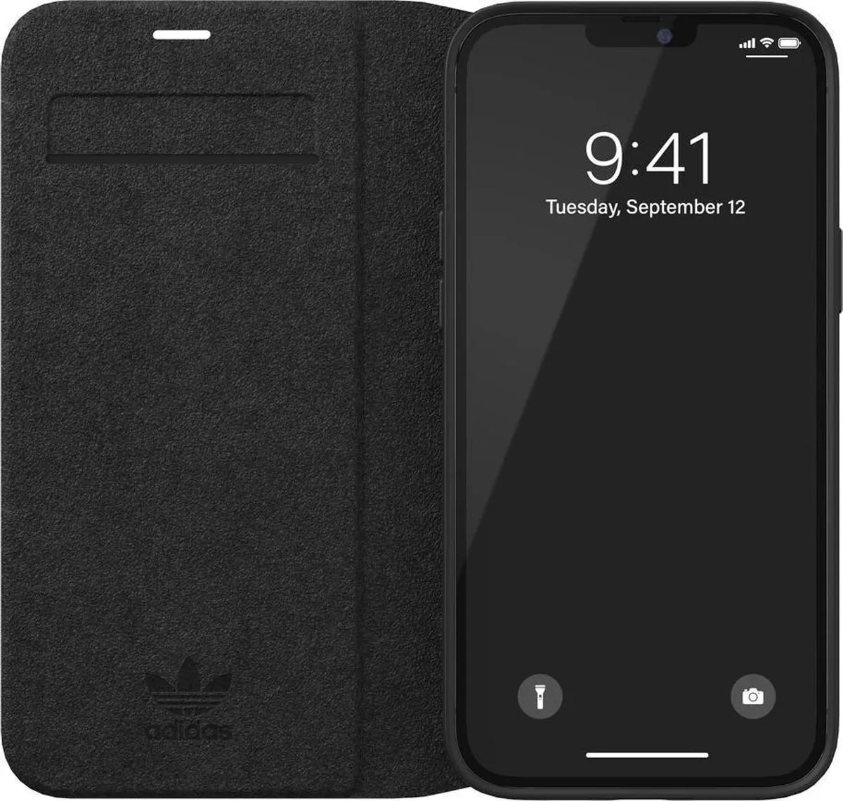 Adidas Booklet Case iPhone 12 Pro Max - Kunstleer - 3 Stuks - Zwart