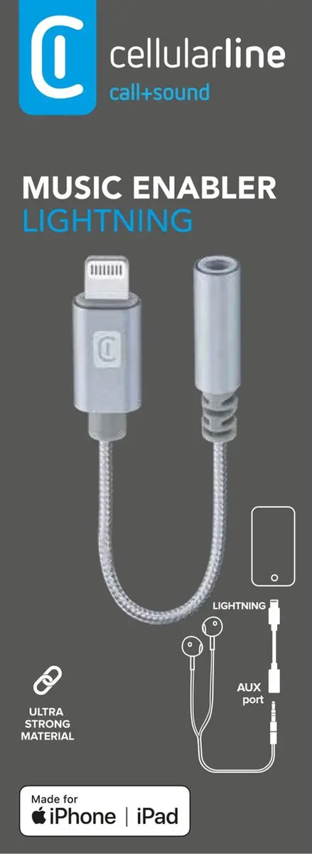Cellularline Music Enabler Jack-adapter MUSICENABLERMFID - afbeelding 2 van 3