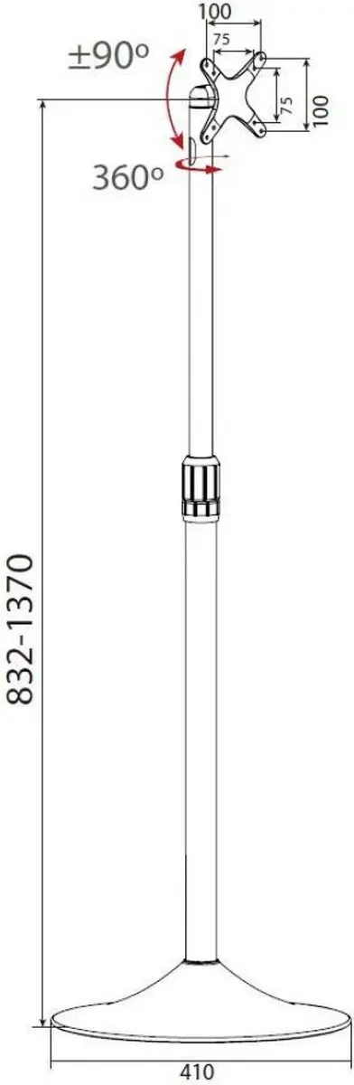 Techly ICA-TR10 TV-voet 13-27 inch - afbeelding 4 van 6