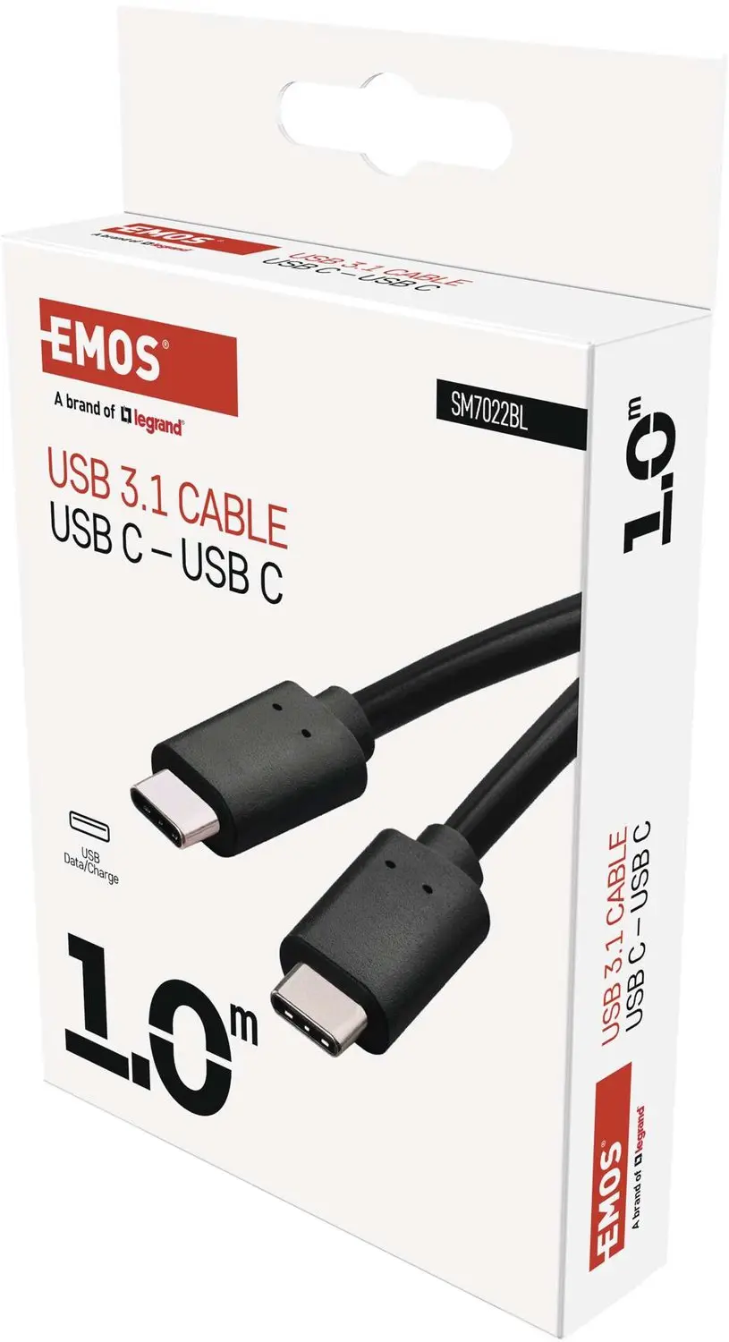 Emos SM7022BL USB-C 3.1 Kabel - 1m - Zwart - afbeelding 2 van 6