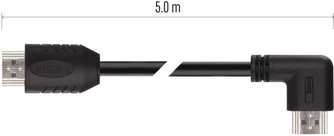 Emos S10510 HDMI 2.0 Kabel A-A 90° - 5m - Zwart - afbeelding 6 van 6