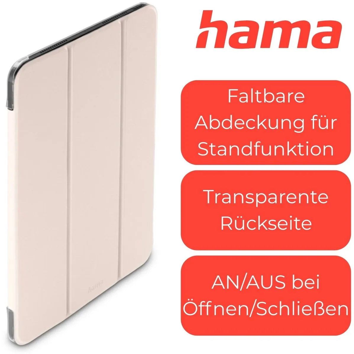 Hama Tablethoes iPad Air 13 Fold Clear - Roze