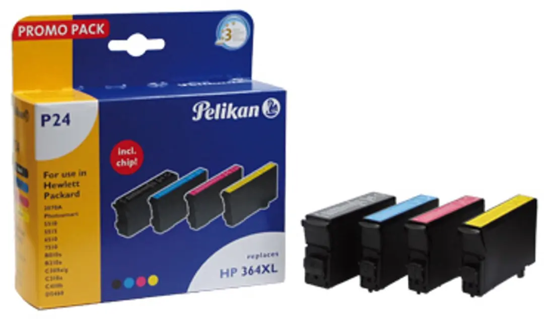 Pelikan 4105882, Hp364XL,  inktcartridge Zwart, Cyaan, Magenta, Geel