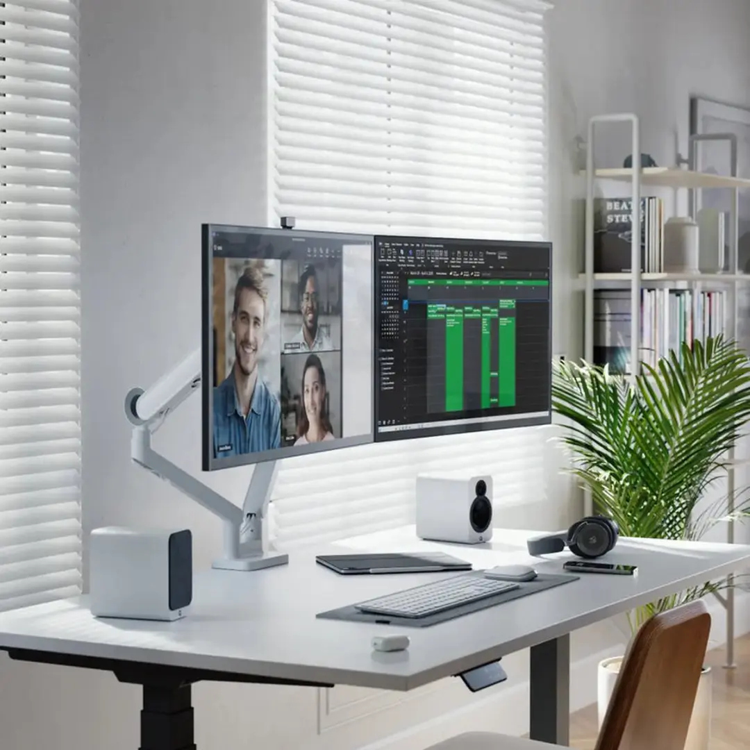 Alogic Glide C32GMA2 Monitorarm Duo - Wit - afbeelding 2 van 5