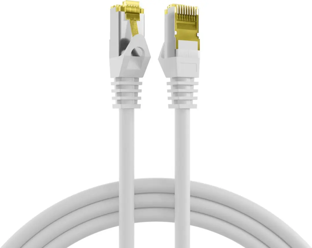 2x Patchkabel Cat.6A- Cat7 10G S/FTP PIMF Wit 1m
