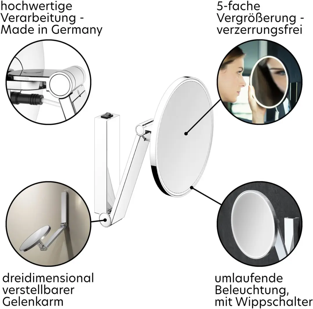 Keuco iLook move Cosmetische Spiegel 212mm - Verlicht - afbeelding 3 van 6