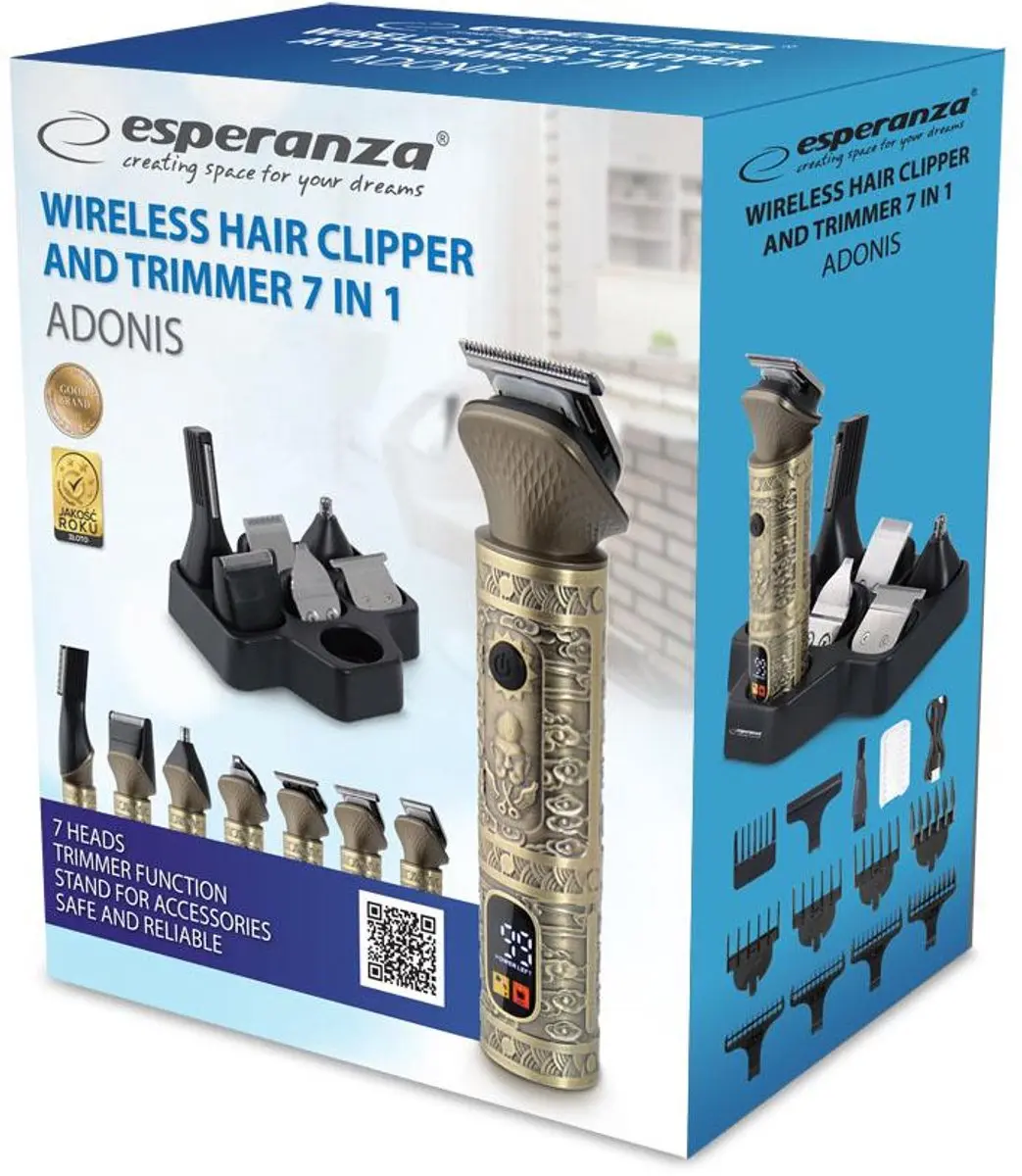 Esperanza Adonis EBC006 Haartrimmer - 7-in-1 - afbeelding 4 van 5