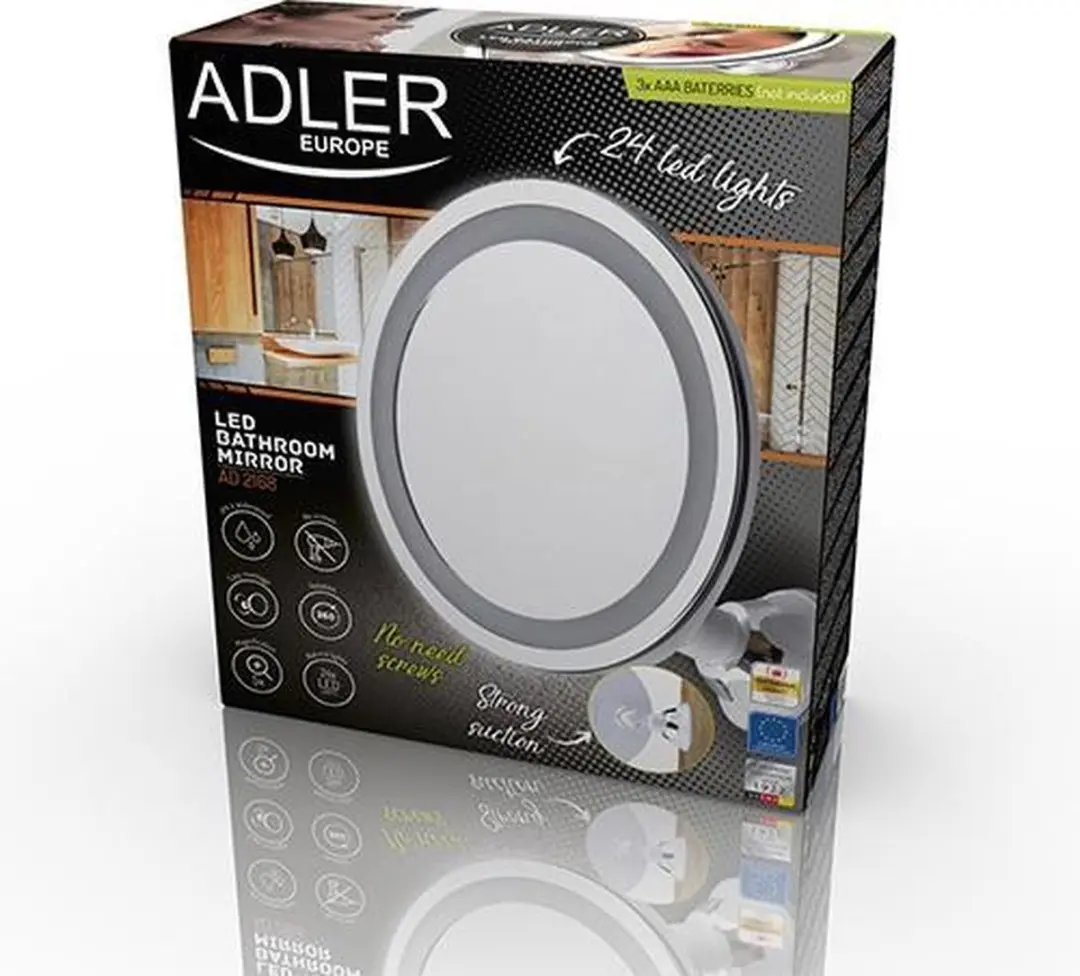 Adler AD 2168 make-upspiegel LED - Ø20cm - Wit - afbeelding 4 van 5