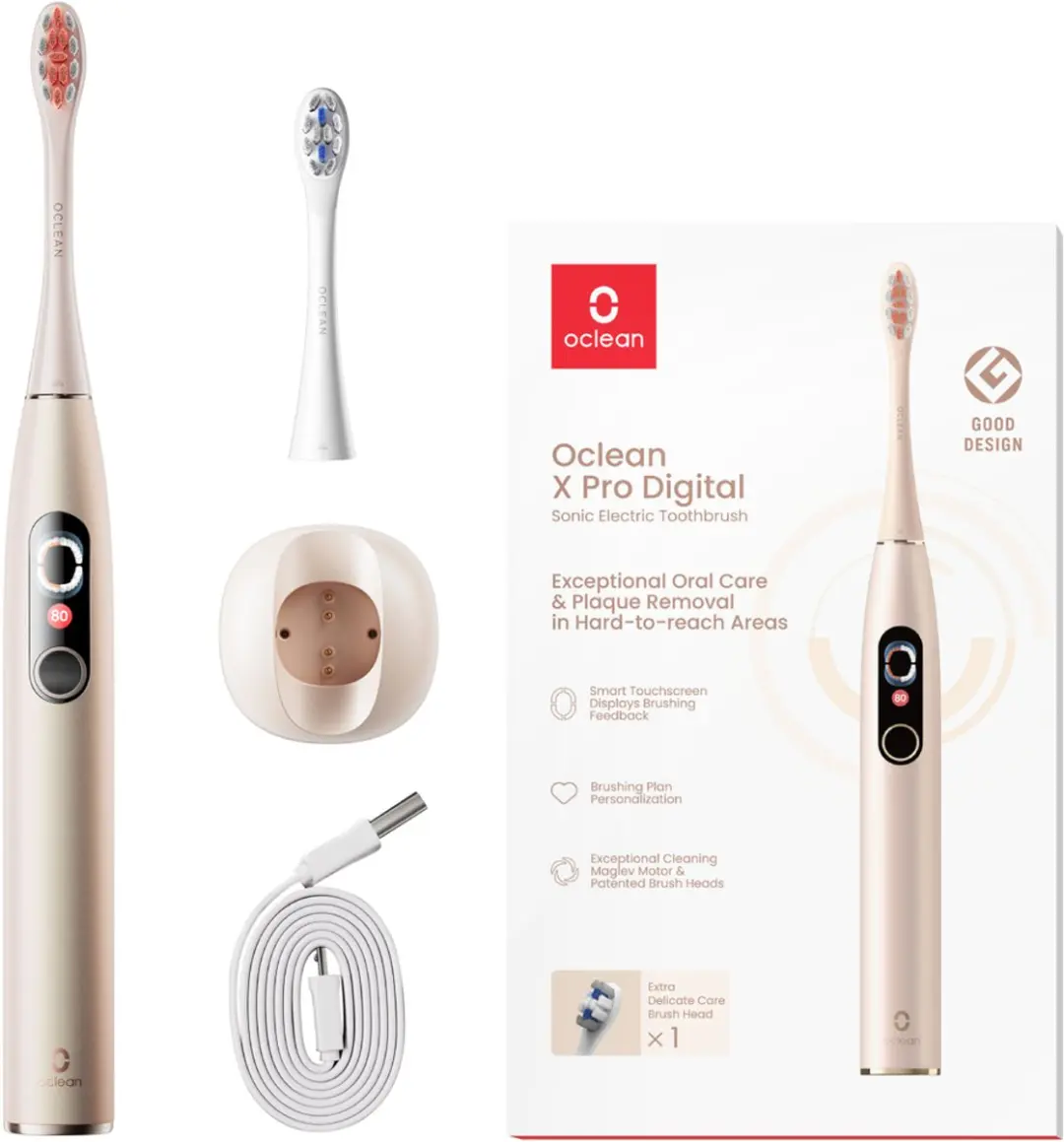 Oclean X Pro Digital Elektrische Tandenborstel - Goud - afbeelding 2 van 5