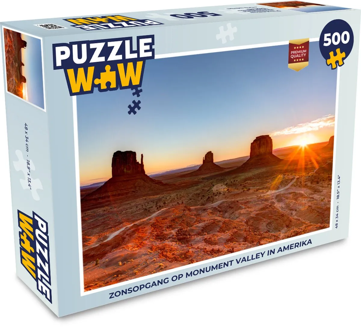 PuzzleWow Zonsopgang Monument Valley Legpuzzel 500 Stuks