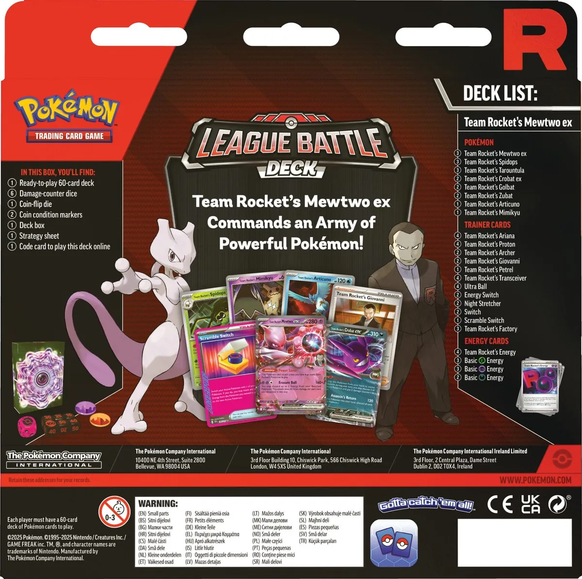 PokÃ©mon - Team Rocketâ€™s Mewtwo ex League Battle Deck