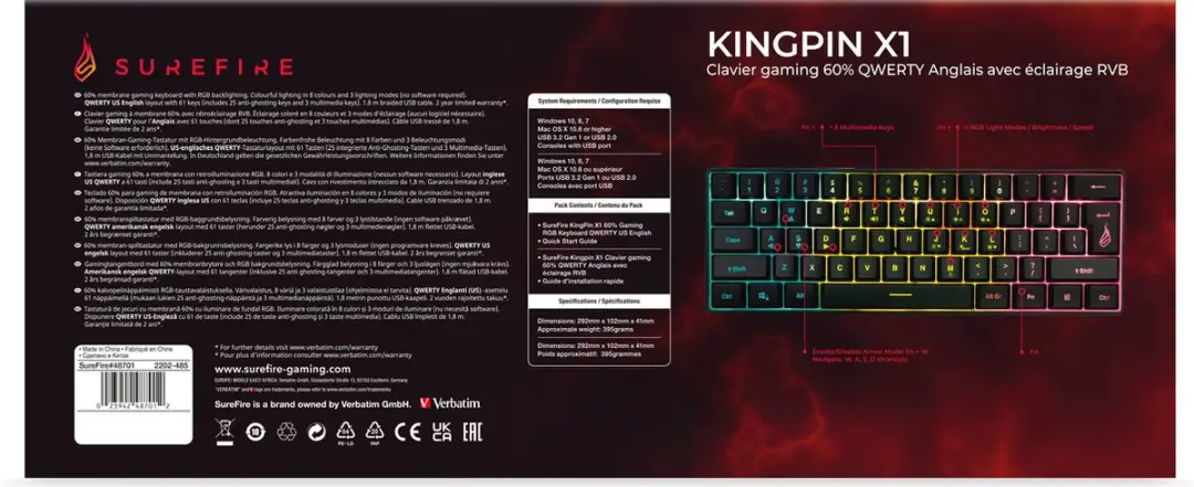 Surefire KingPin X1 48701 Gaming Toetsenbord - Zwart - afbeelding 4 van 6