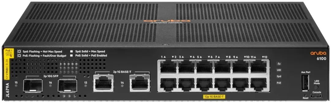 HPE Aruba 6100 JL679A Switch - Zwart - afbeelding 6 van 6