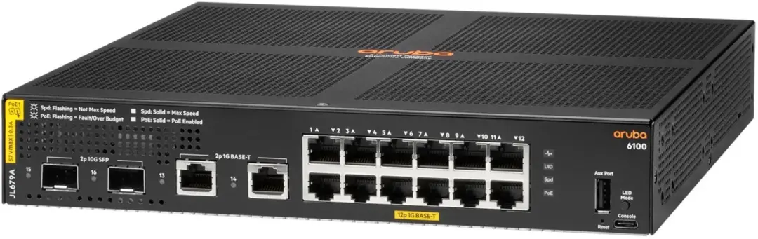 HPE Aruba 6100 JL679A Switch - Zwart - afbeelding 4 van 6