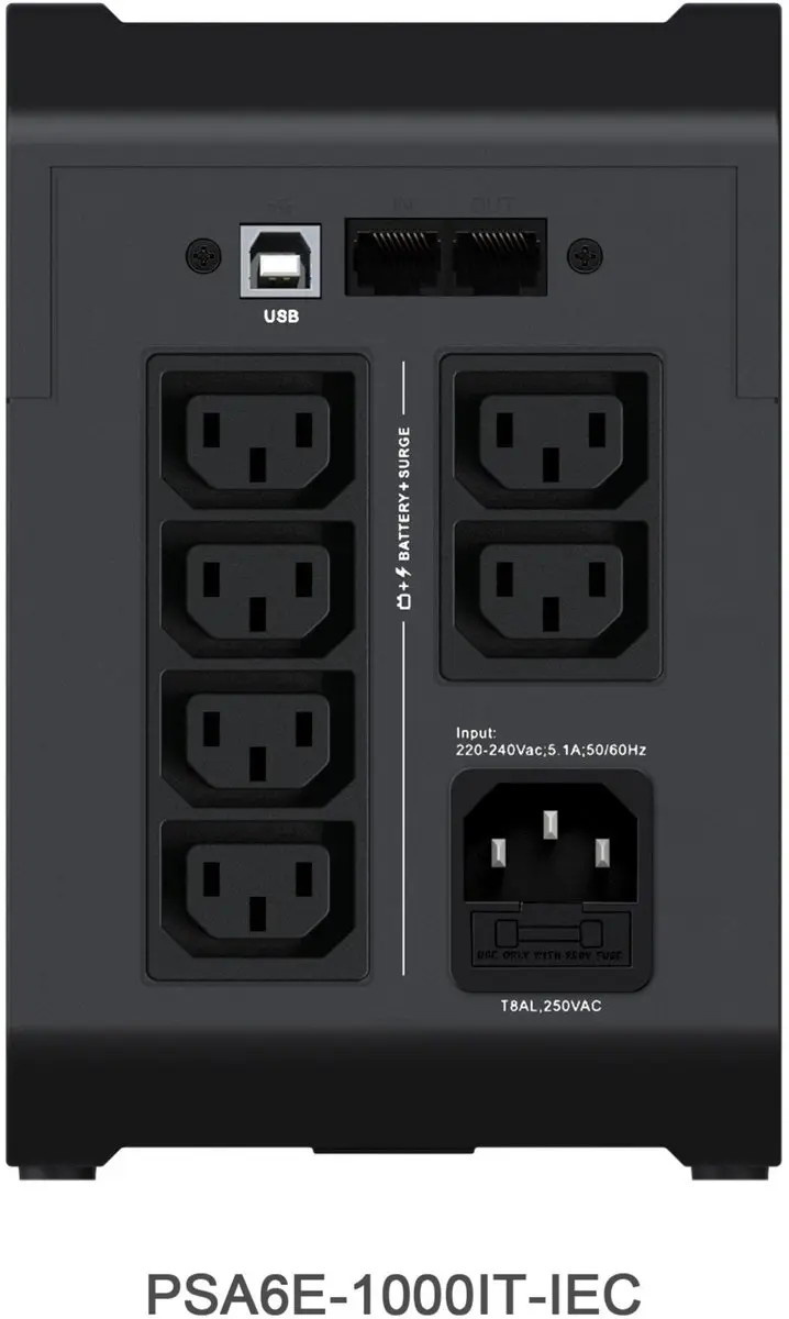 Vertiv PSA6E-1000IT-IEC UPS - 1 kVA - 525 W - Zwart - afbeelding 2 van 4