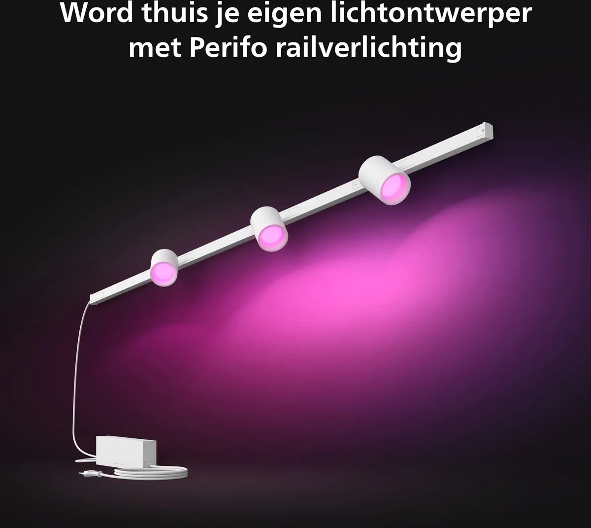 Philips Hue Perifo Railverlichting Muur - 3 Spots RGBW - Wit