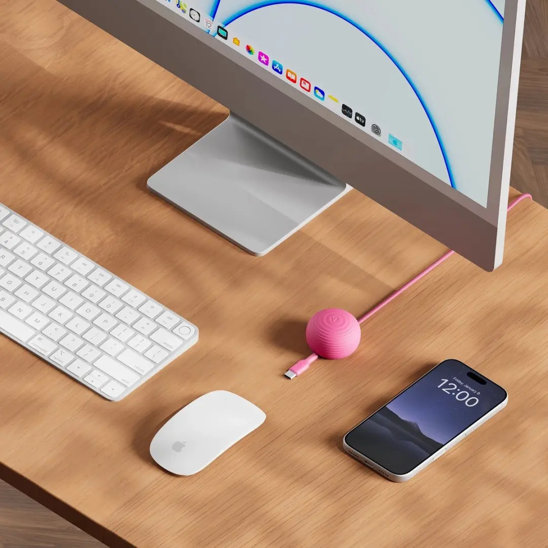 Twelve South CableStay TS-2647 USB-C Kabel 60W - Fuchsia - afbeelding 4 van 6