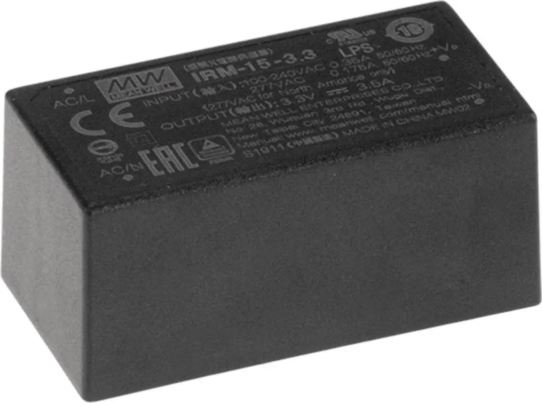 Mean Well IRM-15-5 AC/DC printnetvoeding 5V 3A 15W - afbeelding 4 van 4