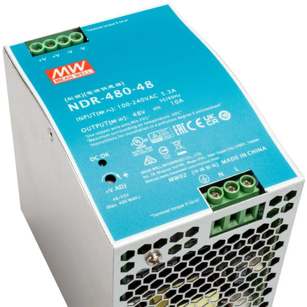 Mean Well NDR-480-48 DIN-rail voeding - 480W - afbeelding 4 van 6