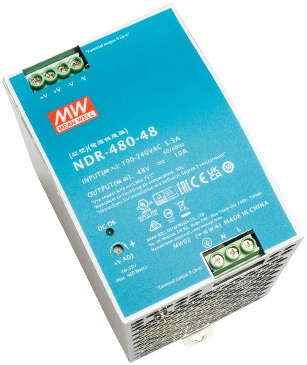 Mean Well NDR-480-48 DIN-rail voeding - 480W - afbeelding 5 van 6