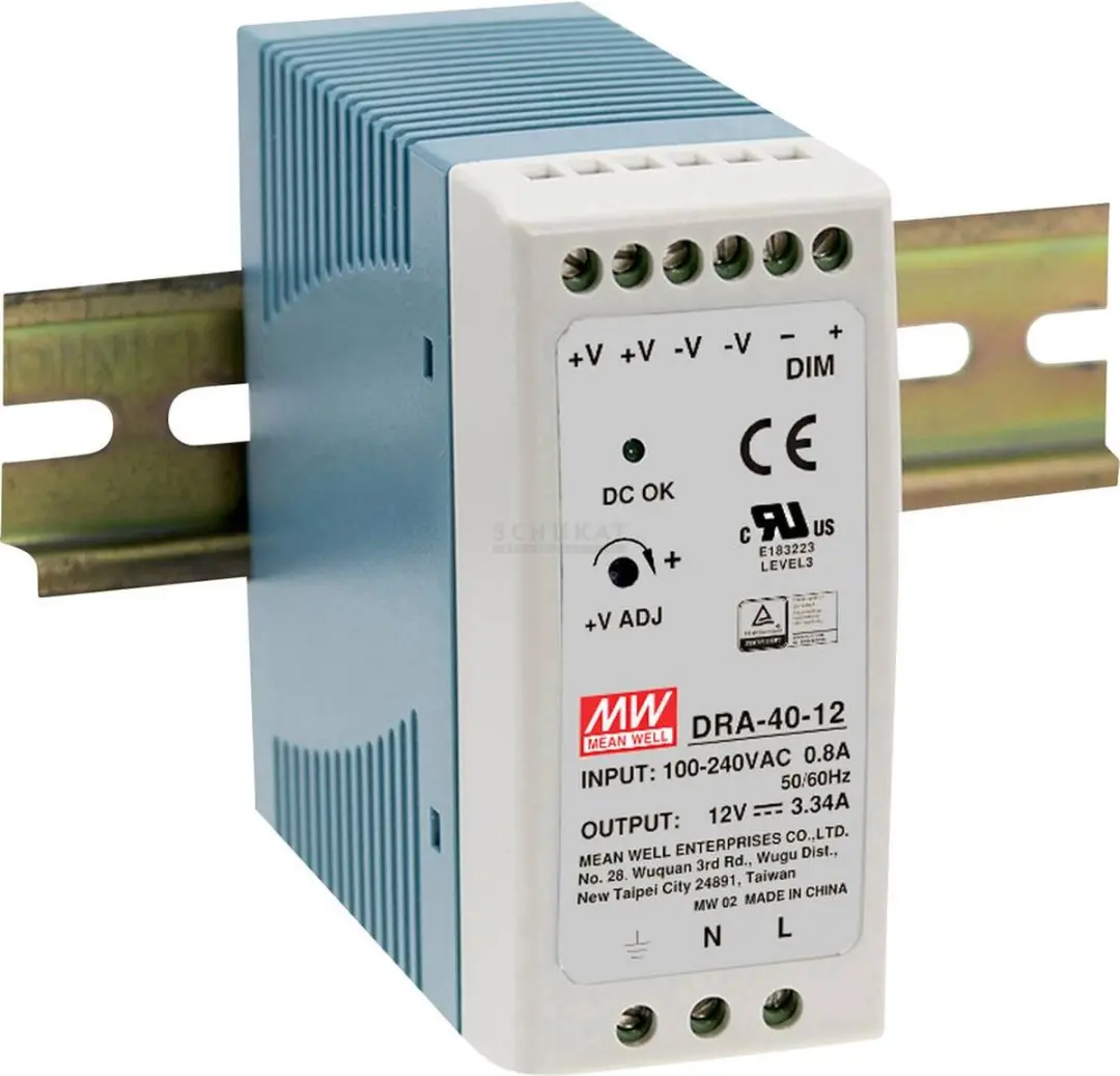 Mean Well DRA-40-12 DIN-rail netvoeding 12V 40W