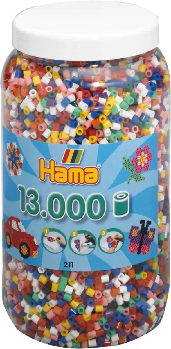 Hama Strijkkralen Ton - 13.000 Kralen - 7 Kleuren