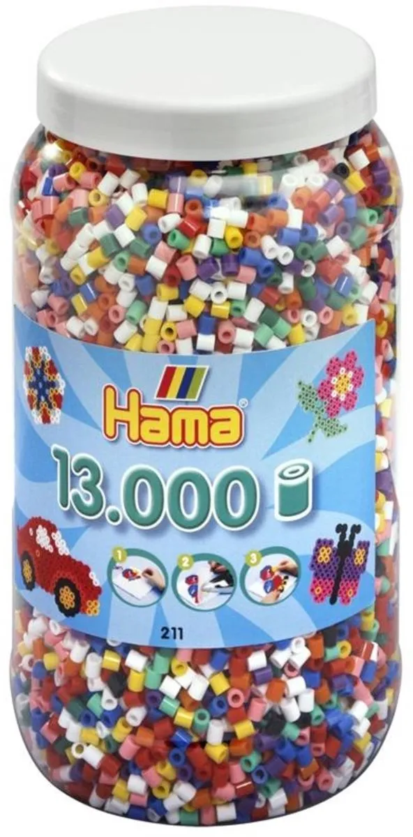 Hama Strijkkralen Ton - 13.000 Kralen - 7 Kleuren